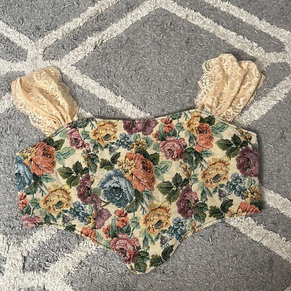 Cute corset style top with lace straps